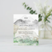 風光明媚な山々エバーグリーン冬の結婚式素朴 (スタンド正面)