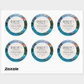 風光明媚な山と湖の風景の写真キャンドル ラウンドシール (シート)