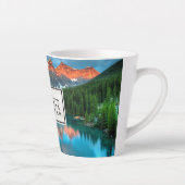 風光明媚な山と湖の風景の写真 カフェラテマグ (右)