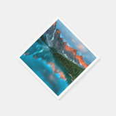 風光明媚な山と湖の風景の写真 スタンダードカクテルナプキン (角)
