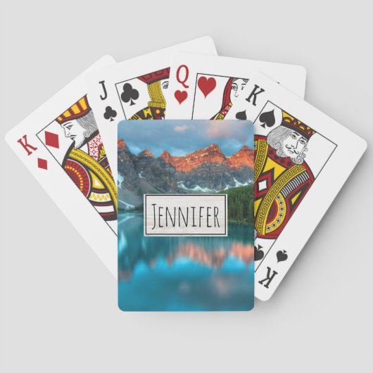 風光明媚な山と湖の風景の写真 トランプ (裏面)