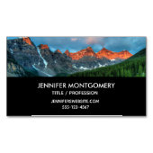 風光明媚な山と湖の風景の写真 マグネット名刺 (正面)