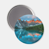 風光明媚な山と湖の風景の写真 マグネット (正面/裏面)