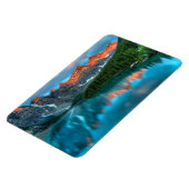 風光明媚な山と湖の風景の写真 マグネット (左側)