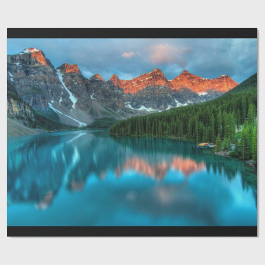 風光明媚な山と湖の風景の写真 ラッピングペーパー (フラット)