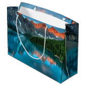 風光明媚な山と湖の風景の写真 ラージペーパーバッグ (裏面アングル)