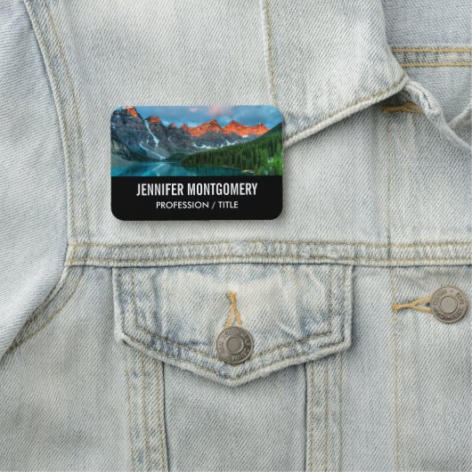 風光明媚な山と湖の風景の写真 名札 (インサイチュ)