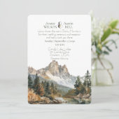 風光明媚な山と結婚湖 招待状 (スタンド正面)