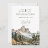 風光明媚な山と結婚湖 招待状 (正面)
