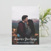 風光明媚な山の季節のグリーティングクリスマス シーズンカード (スタンド正面)