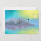 風光明媚な山の湖の風景結婚ズ 招待状 (裏面)