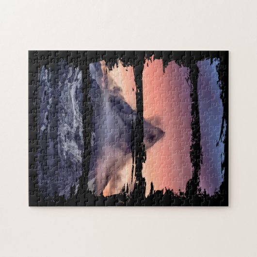 風光明媚な山の空の風景かわいらし自然モダン ジグソーパズル (横)