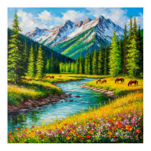 風光明媚な山の谷とストリーム