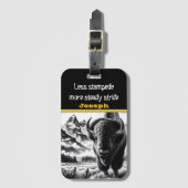 風光明媚な山の風景のバッファロー ラゲッジタグ (正面縦)