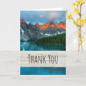 風光明媚な山の風景の写真ありがとう カード (黄色い花)