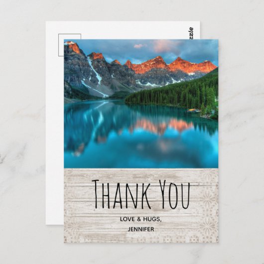 風光明媚な山の風景の写真ありがとう ポストカード (正面/裏面)