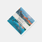 風光明媚な山の風景の写真誕生日 スタンダードカクテルナプキン (角)