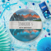 風光明媚な山の風景の写真誕生日 ペーパープレート (パーティー)