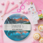 風光明媚な山の風景の写真誕生日 ペーパープレート (パーティー)