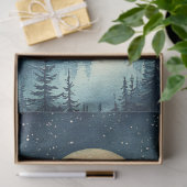 風光明媚な山の風景を越えた満月のデコページ 薄葉紙 (ギフト)