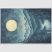風光明媚な山の風景を越えた満月のデコページ 薄葉紙 (正面)