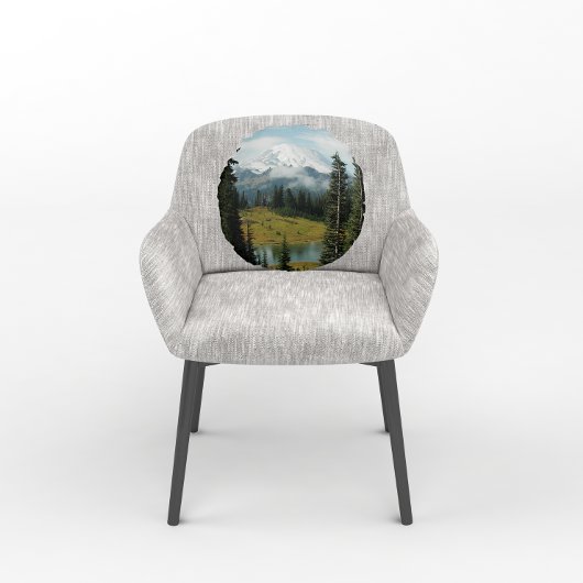 風光明媚な山レイニアランドスケープ ラウンドクッション