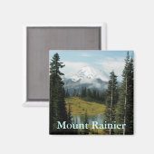 風光明媚な山レイニア風景写真 マグネット (正面/裏面)