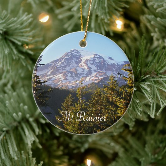 風光明媚な山レイニエ写真 セラミックオーナメント (ツリー)