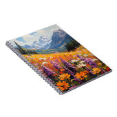 風光明媚な山花と山のファインアート ノートブック (右側)