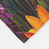 風光明媚な山花と山のファインアート フリースブランケット (角)