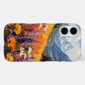 風光明媚な山花と山のファインアート Case-Mate iPhoneケース (裏面 (横))