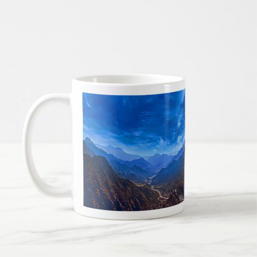 風光明媚な山谷 コーヒーマグカップ (左)