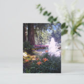 風光明媚な庭園と水の泉 ポストカード (スタンド正面)