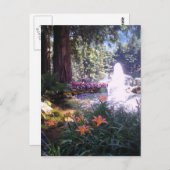 風光明媚な庭園と水の泉 ポストカード (正面/裏面)