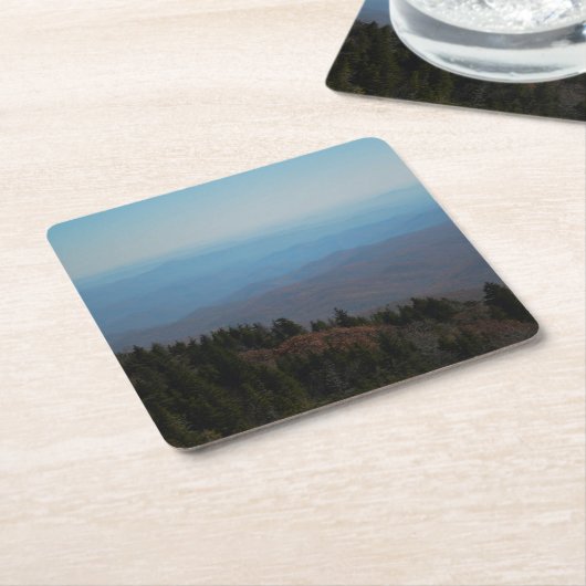 風光明媚な感動的山間写真イメージ スクエアペーパーコースター (アングル)