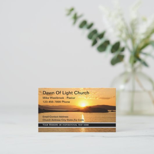 風光明媚な感動的教会テーマ 名刺 (スタンド正面)