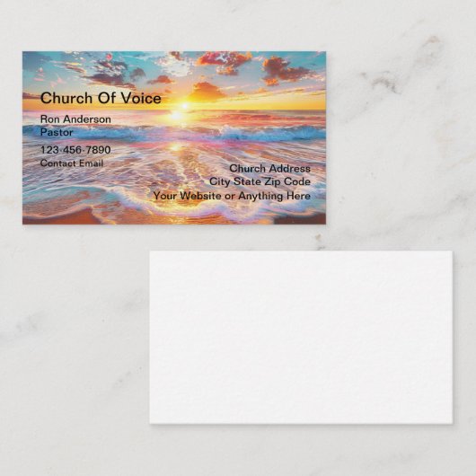 風光明媚な教会キリスト教信仰の名刺 名刺 (正面/裏面)