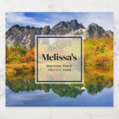 風光明媚な景観の森と山の誕生日 スパークリングワインラベル (シングルラベル)