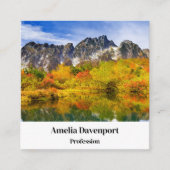 風光明媚な景観の森と山 スクエア名刺 (正面)