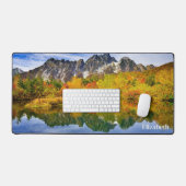 風光明媚な景観の森と山 デスクマット (キーボード&マウス)