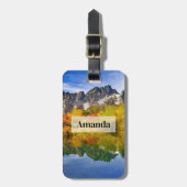 風光明媚な景観の森と山 ラゲッジタグ (正面縦)