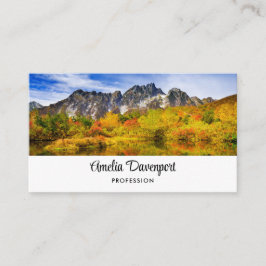 風光明媚な景観の森と山 名刺