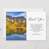 風光明媚な景観山岳レイクフォレ結婚スト サンキューカード (正面)