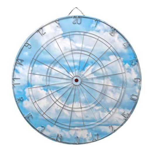 風光明媚な晴れた雲の背景 ダーツボード (正面)