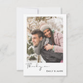 風光明媚な水の色パインツリーレイク結婚ス サンキューカード (裏面)