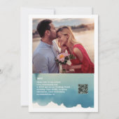 風光明媚な水色の松の木の湖の結婚式の招待 招待状 (裏面)