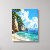 風光明媚な海岸風景 キャンバスプリント (正面)