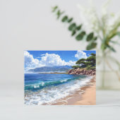 風光明媚な海辺の風景。 ポストカード (スタンド正面)