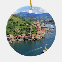 風光明媚な港の口パサヤ、バスクの国 セラミックオーナメント