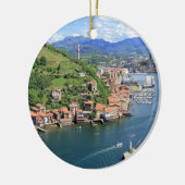 風光明媚な港の口パサヤ、バスクの国 セラミックオーナメント (左)